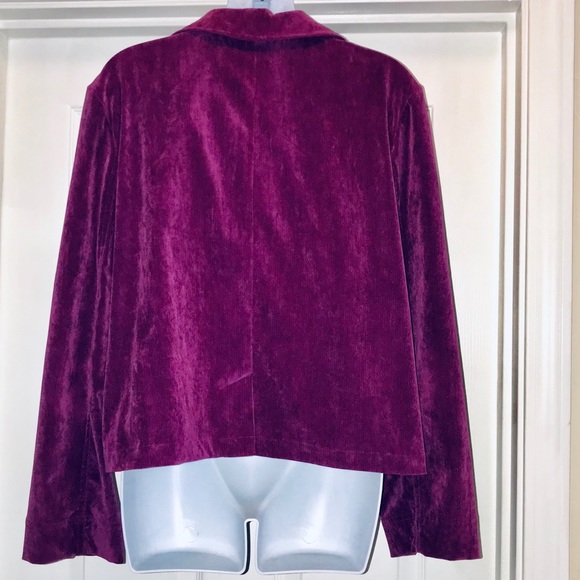 EUC RQT Stretch CORDUROY VELOUR Plum Jacket PXL - Picture 6 of 8